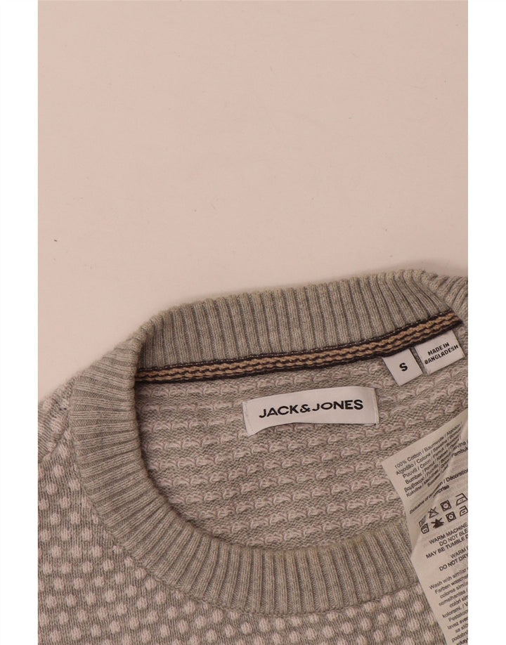 Jack & Jones Herre sweater med rund hals, lille grå plettet bomuld