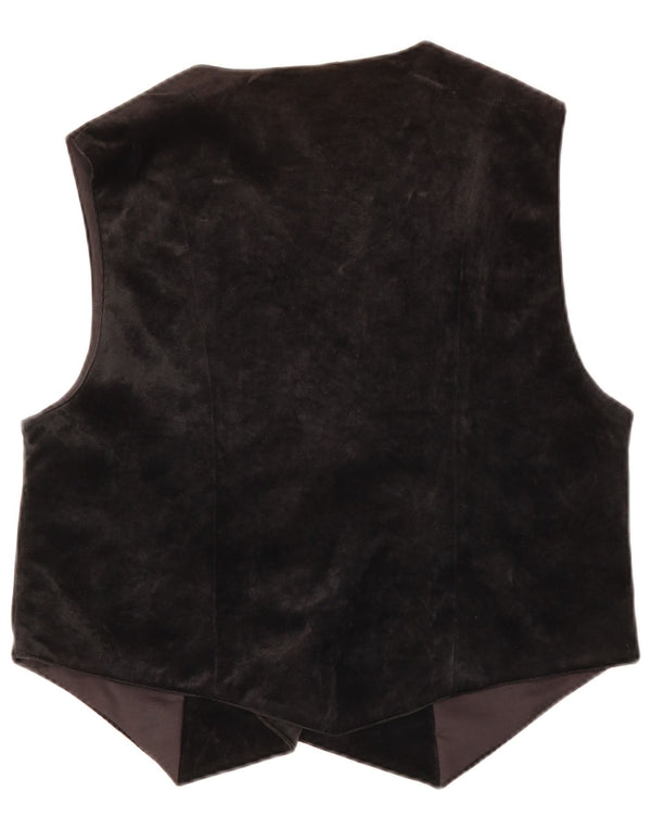 Vintage dobbeltradet vest til kvinder IT 46 Large Black Acetate