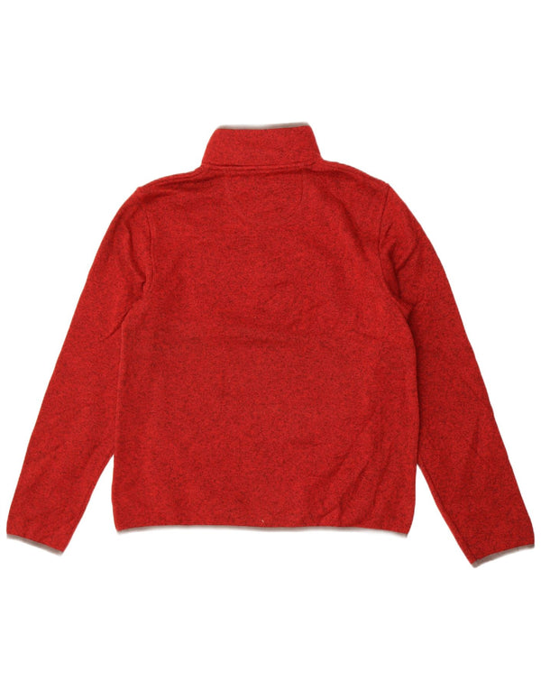 L.L.Bean Mens Button Neck Sweatshirt Jumper Medium Maroon Polyester