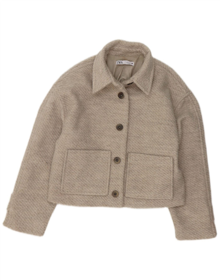 ZARA Bomberjakke til kvinder UK 14 Medium Beige