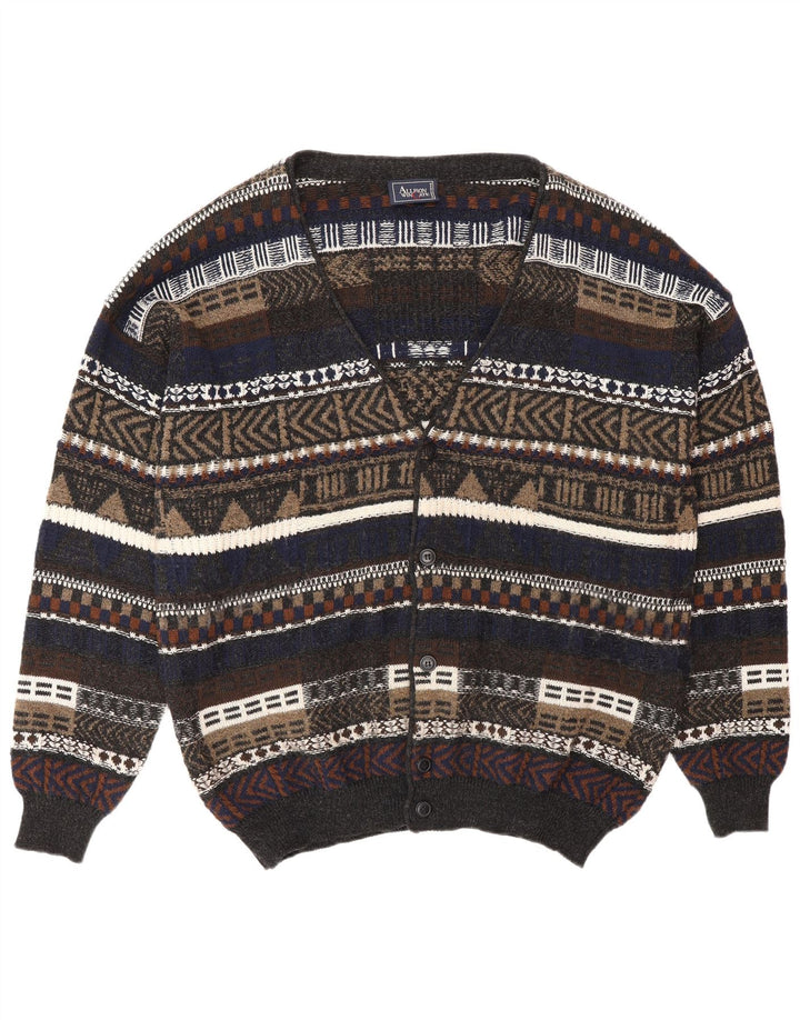ALLISON WINGATE Herre Cardigan Sweater IT 56 2XL Flerfarvet Fair Isle