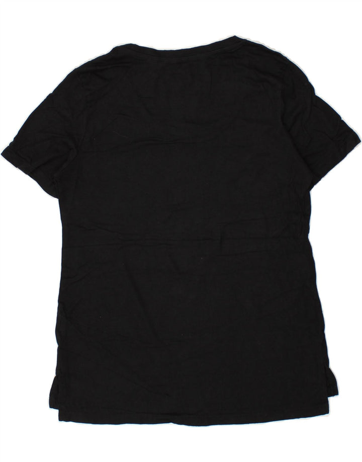 EDDIE BAUER Womens T-Shirt Top UK 10 Small Black Cotton | Vintage Eddie Bauer | Thrift | Second-Hand Eddie Bauer | Used Clothing | Messina Hembry 
