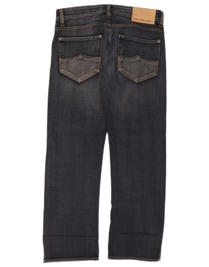 Calvin Klein Dame Straight Jeans W30 L26 Marineblå Bomuld