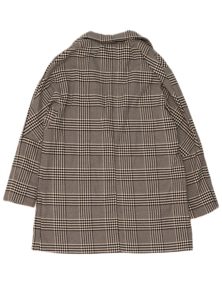 Zara Dame 1 Knap Oversized Blazer Jacket UK 10 Small Black Houndstooth
