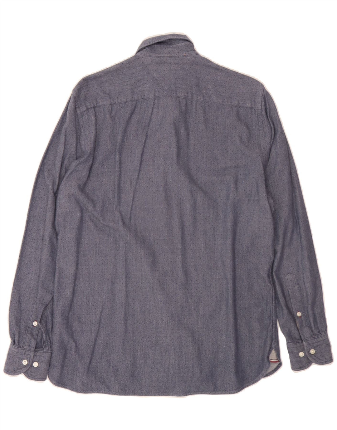 TOMMY HILFIGER Mens Regular Fit Shirt Medium Blue Spotted Cotton Vintage Tommy Hilfiger and Second-Hand Tommy Hilfiger from Messina Hembry 