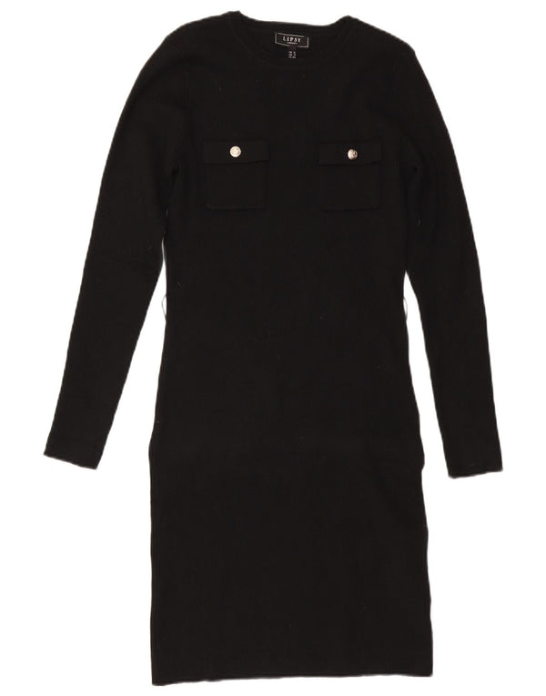 Lipsy Dame Jumper Dress UK 12 Medium Sort Polyamid
