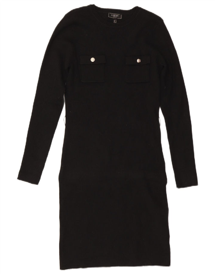 Lipsy Dame Jumper Dress UK 12 Medium Sort Polyamid