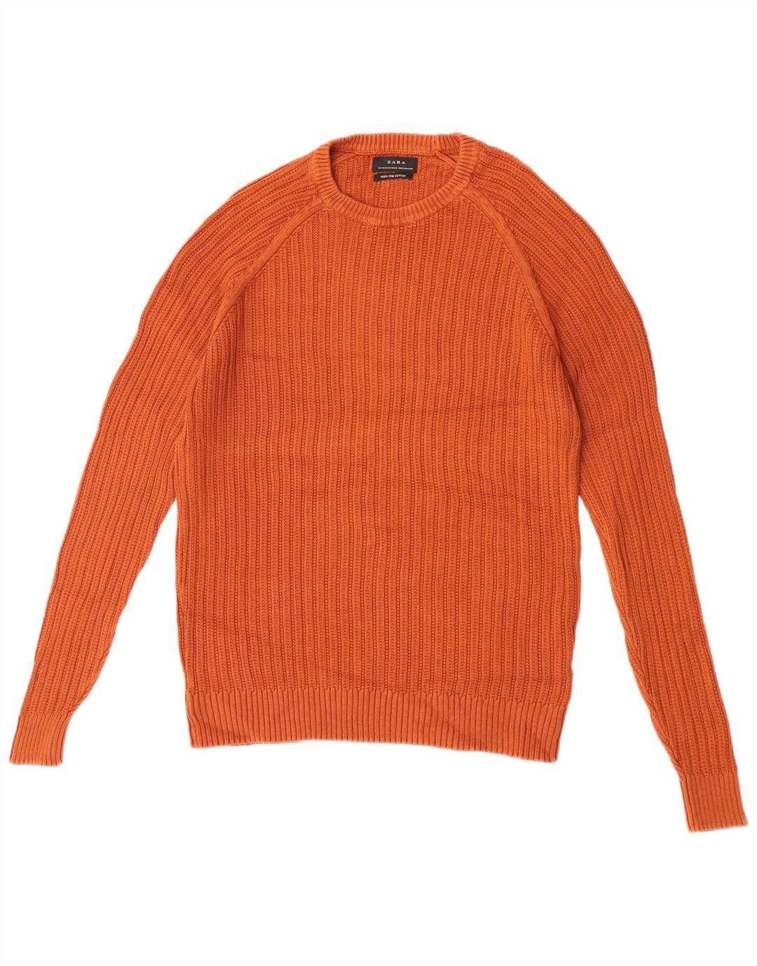 Zara Herre sweater med rund hals, medium brun bomuld
