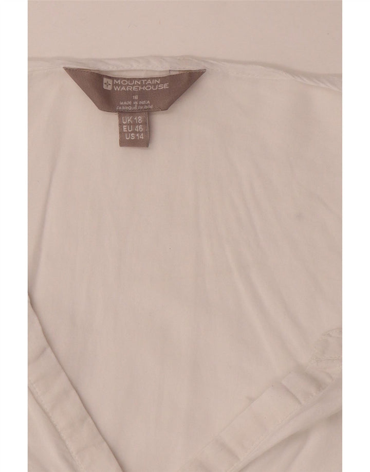 Mountain Warehouse Dame Pullover Shirt UK 18 XL Hvid Bomuld