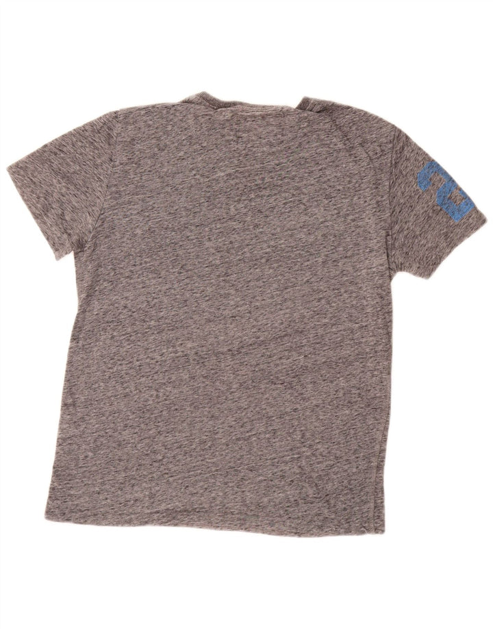 SUPERDRY Herre grafisk T-shirt top mellemgrå flækket bomuld