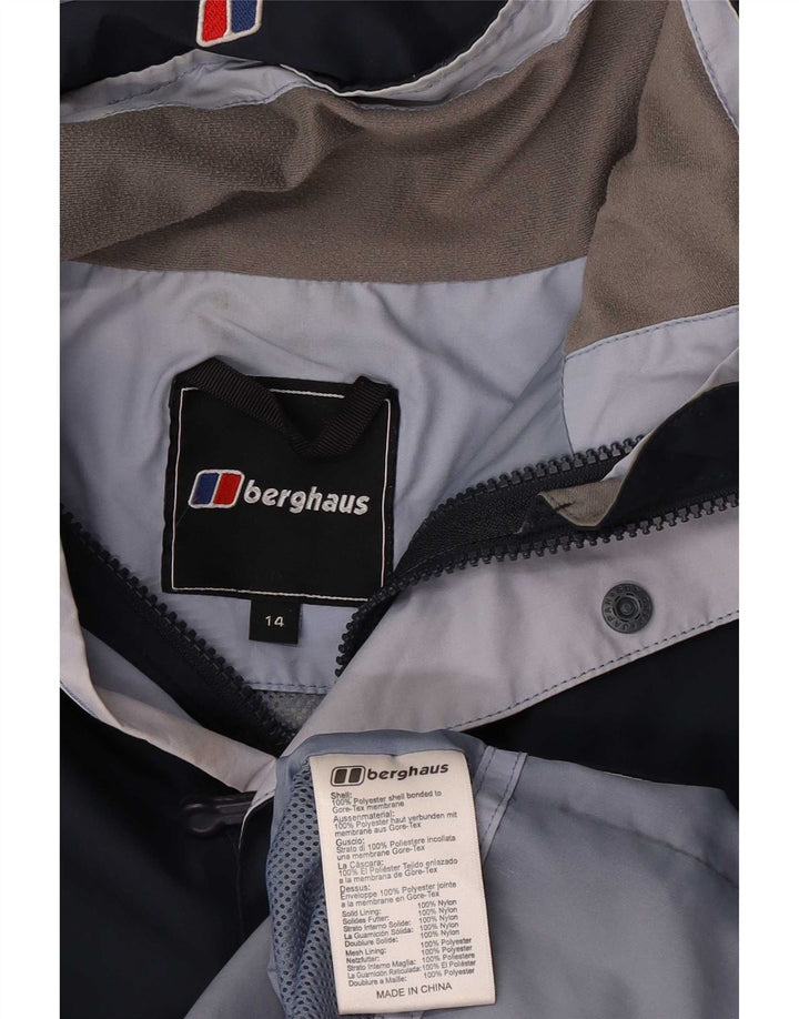 Berghaus Regnjakke med hætte til kvinder UK 14 Stor marineblå polyester