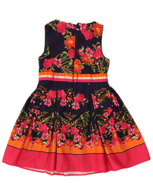 Ted Baker Girls Ærmeløs A-Line Kjole 5-6 år Navy Blue Floral