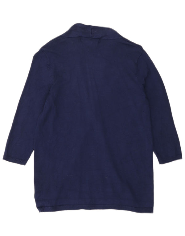 Zara Dame 3/4 ærmet åben cardigan sweater UK 12 Medium Navy Blue