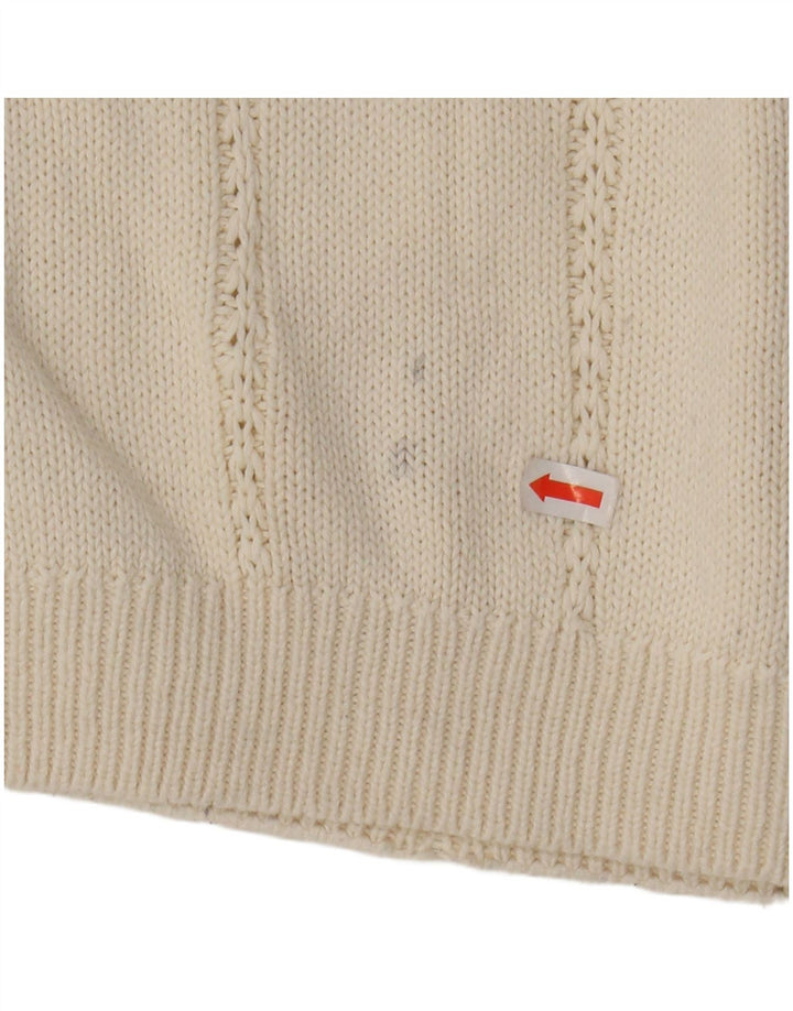 JOULES Womens Crew Neck Jumper Sweater UK 12 Medium Off White Cotton