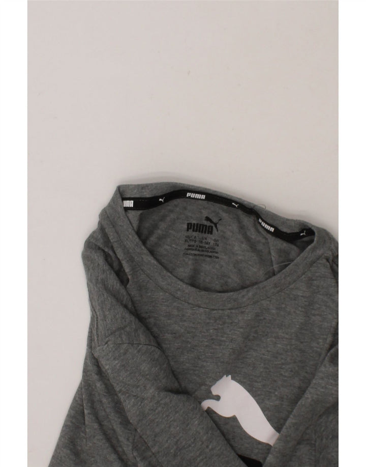 PUMA Boys Graphic T-Shirt Top 15-16 Years Grey Cotton Vintage Puma and Second-Hand Puma from Messina Hembry 