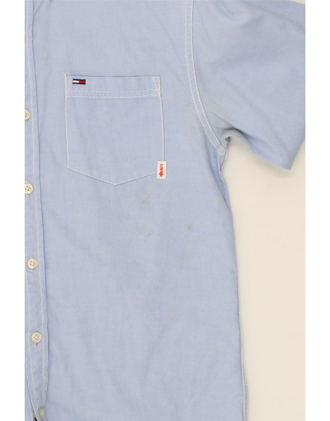 TOMMY HILFIGER Mens Shirt Small Blue Cotton Vintage Tommy Hilfiger and Second-Hand Tommy Hilfiger from Messina Hembry 