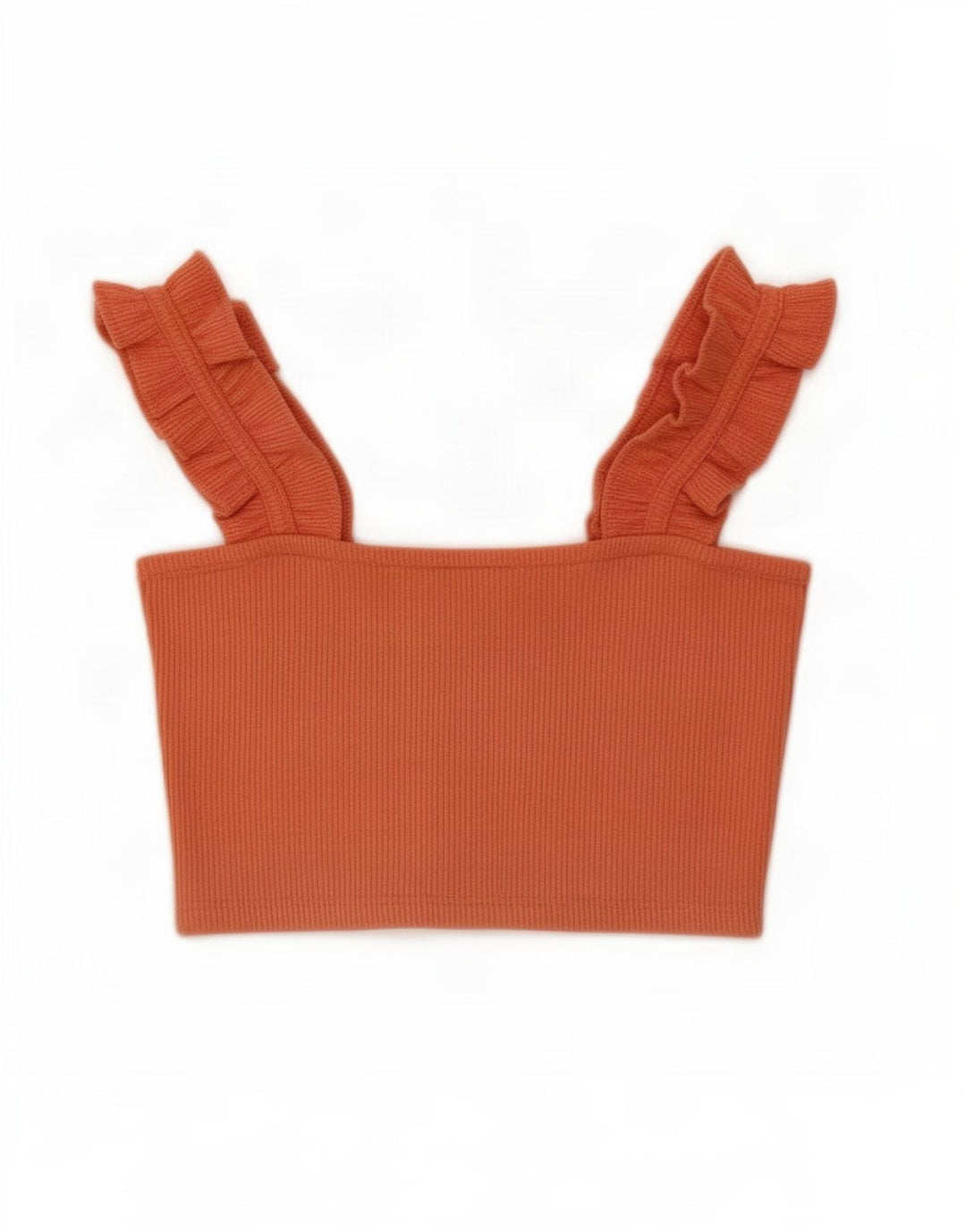 Zara Womens Crop Top UK 8 Small Orange Polyester