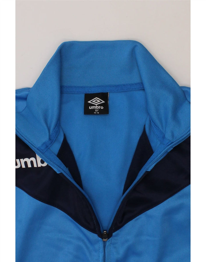 UMBRO Boys Graphic Tracksuit Top Jacket 15-16 Years Black Colourblock Vintage Umbro and Second-Hand Umbro from Messina Hembry 