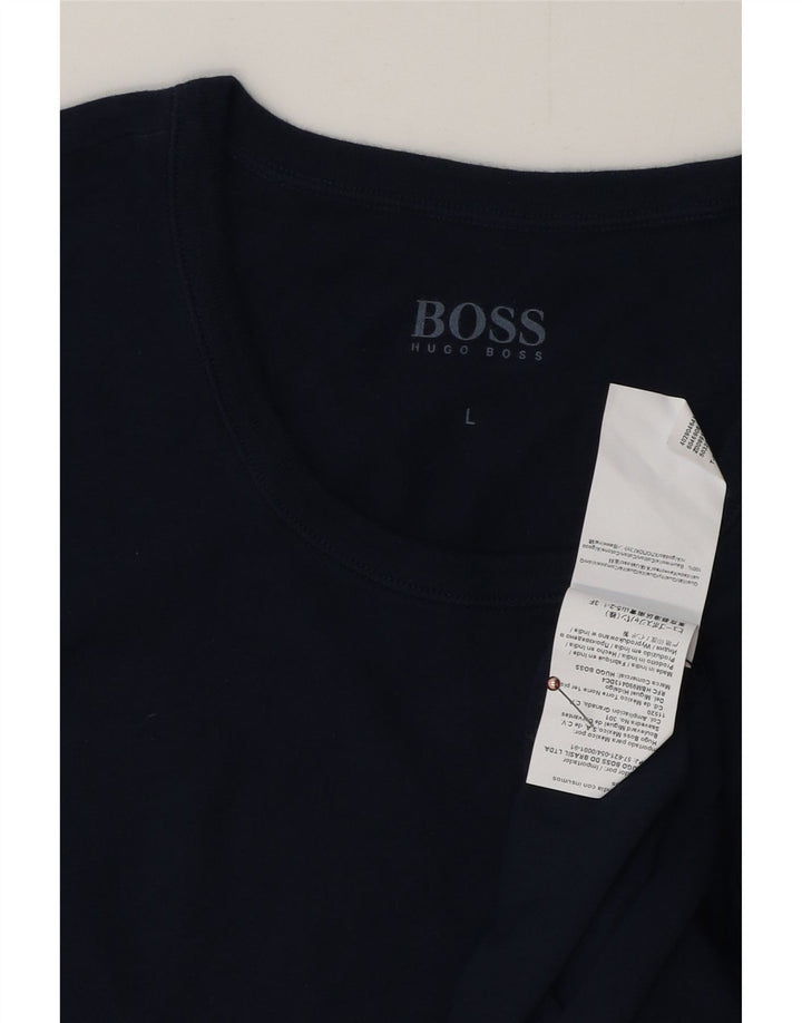 HUGO BOSS Herre T-Shirt Top Stor Marineblå Bomuld