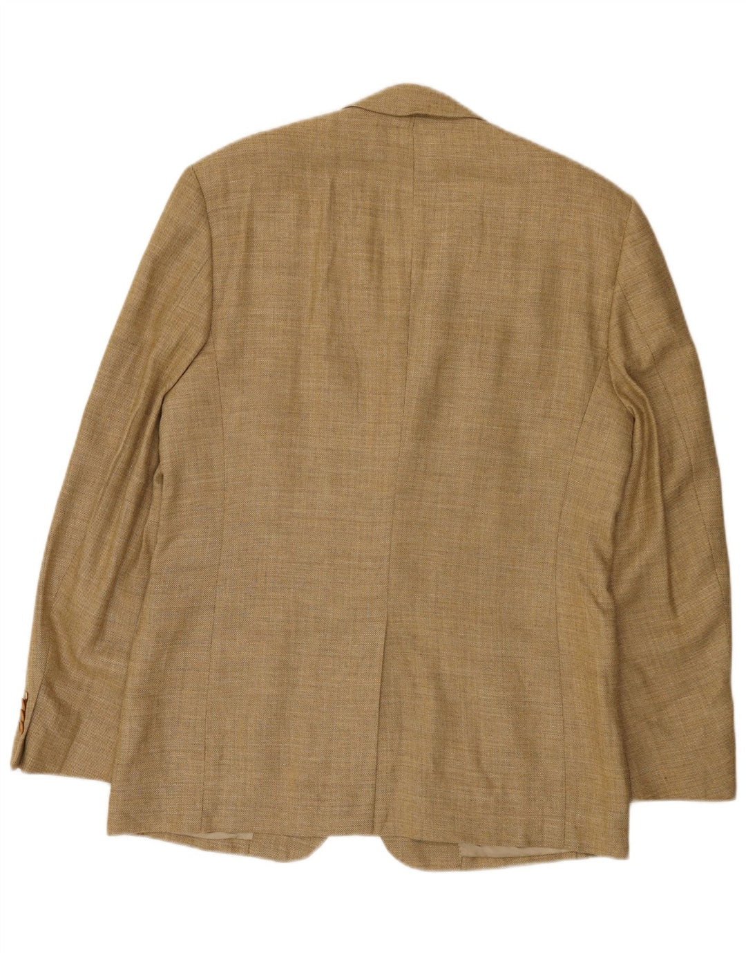 ZARA Herre 3-knaps blazerjakke EU 52 Stor Beige Rayon