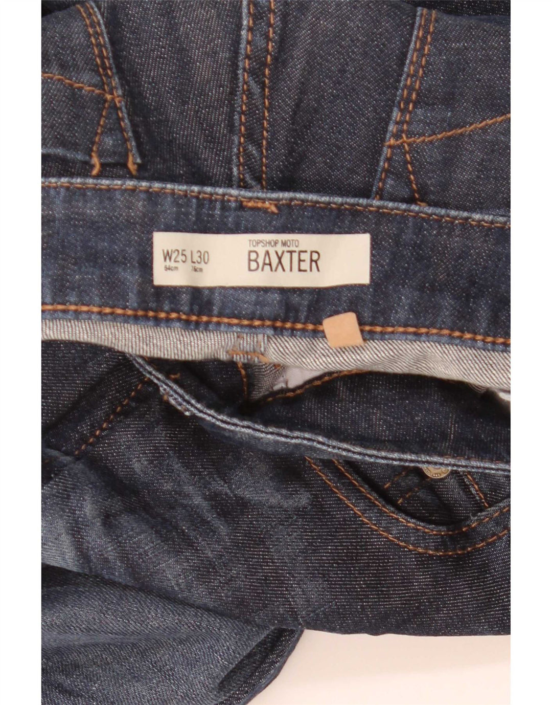 Topshop Dame Baxter Slim Jeans W25 L30 Marineblå Bomuld