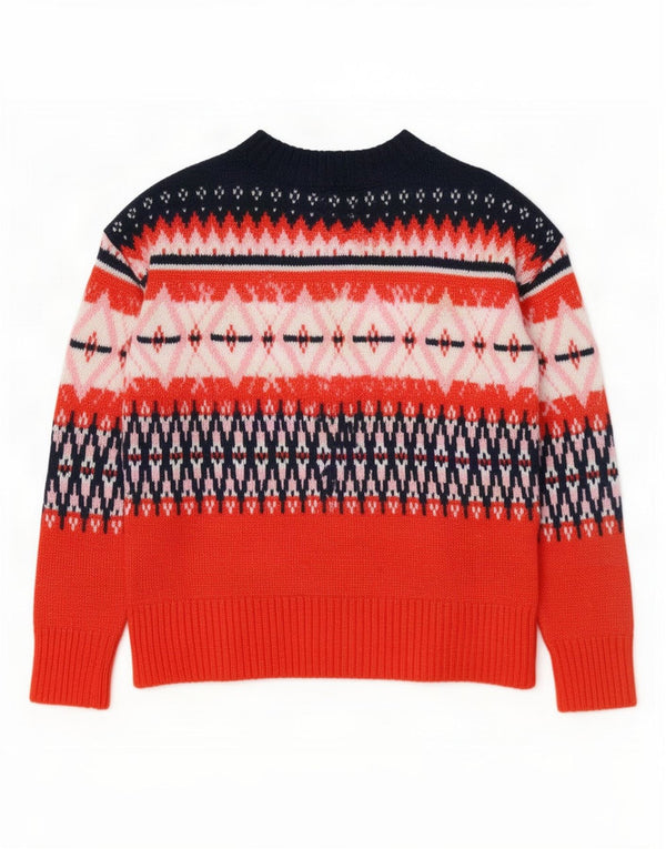 Marks & Spencer Dame sweater med rund hals DK 10 Small Red Fair Isle