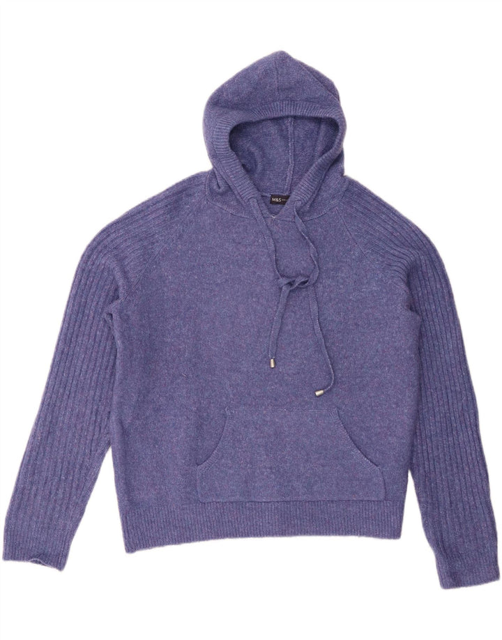 Marks & Spencer Dame hættetrøje oversize sweater UK 14 Medium Lilla