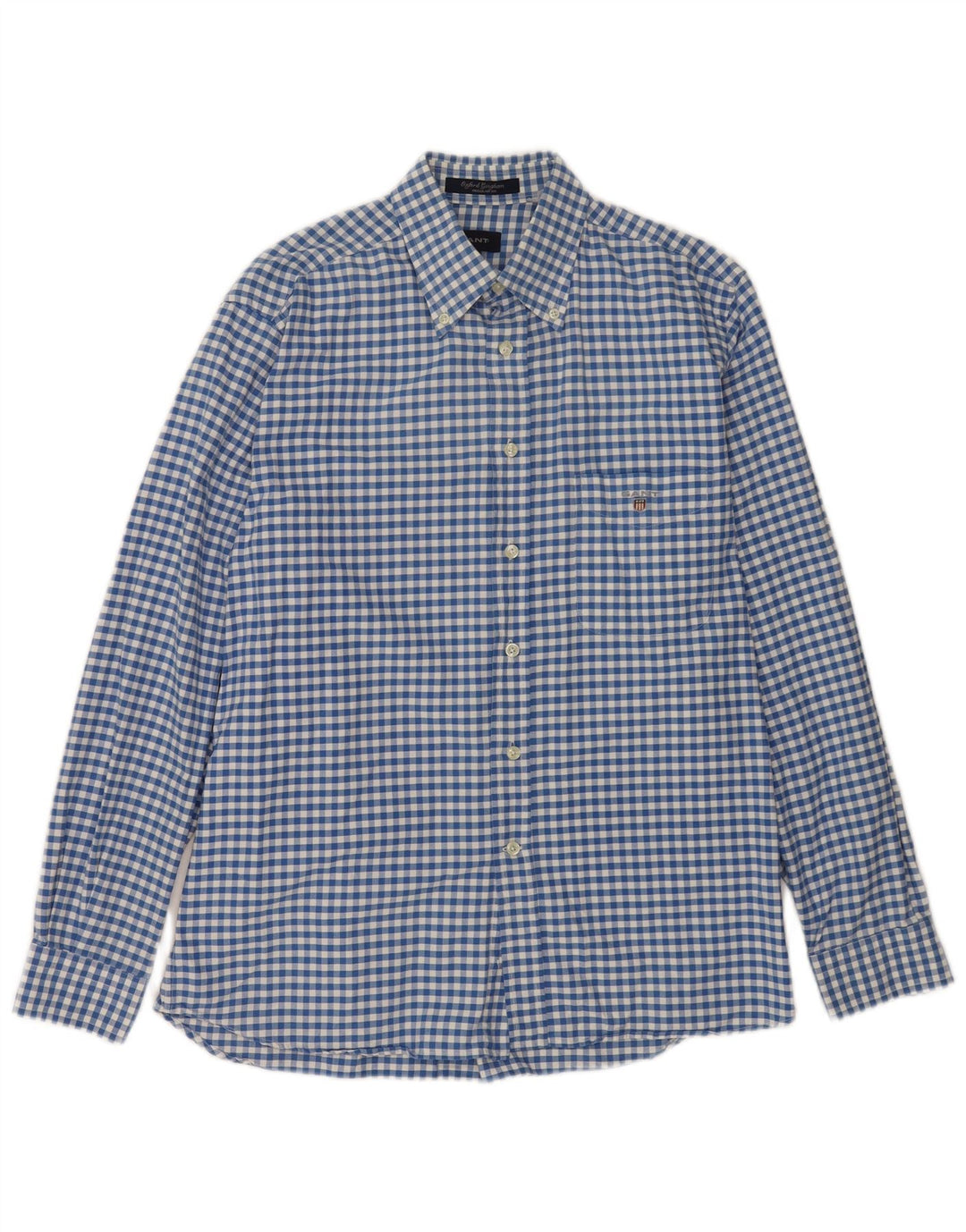 Gant Herre Regular Fit skjorte Medium Blue Gingham Cotton
