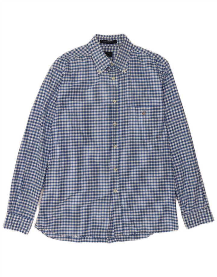 Gant Herre Regular Fit skjorte Medium Blue Gingham Cotton
