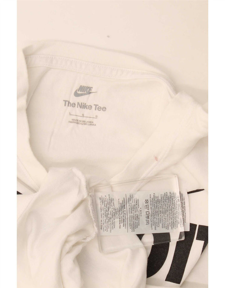 Nike grafisk T-shirt top til mænd, stor hvid bomuld