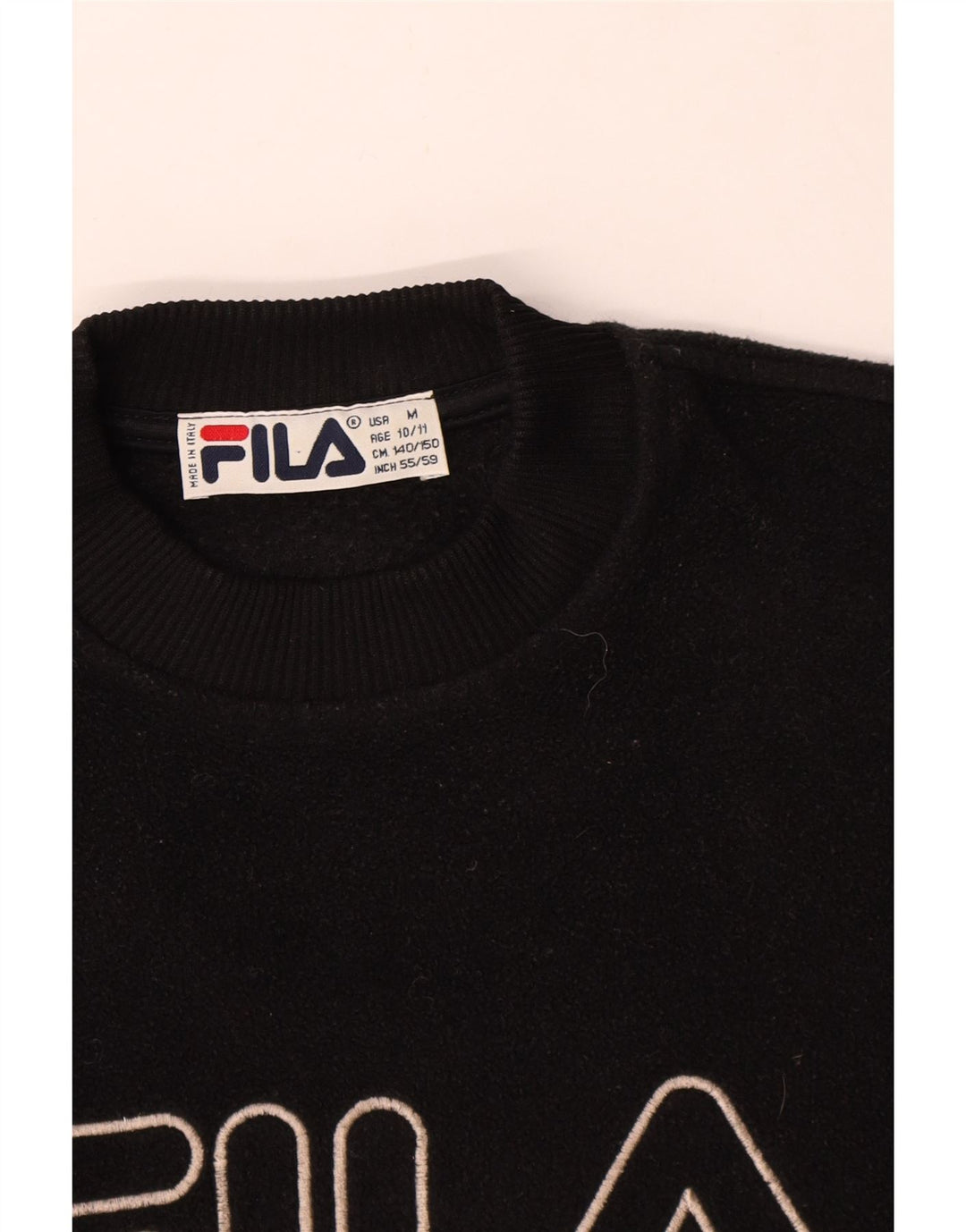 Fila Boys Graphic Fleece Jumper 10-11 År Sort Polyester