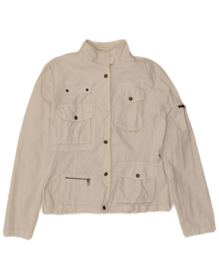 Marlboro Classics Dame Utility Jacket EU 44 XL Hvid Bomuld