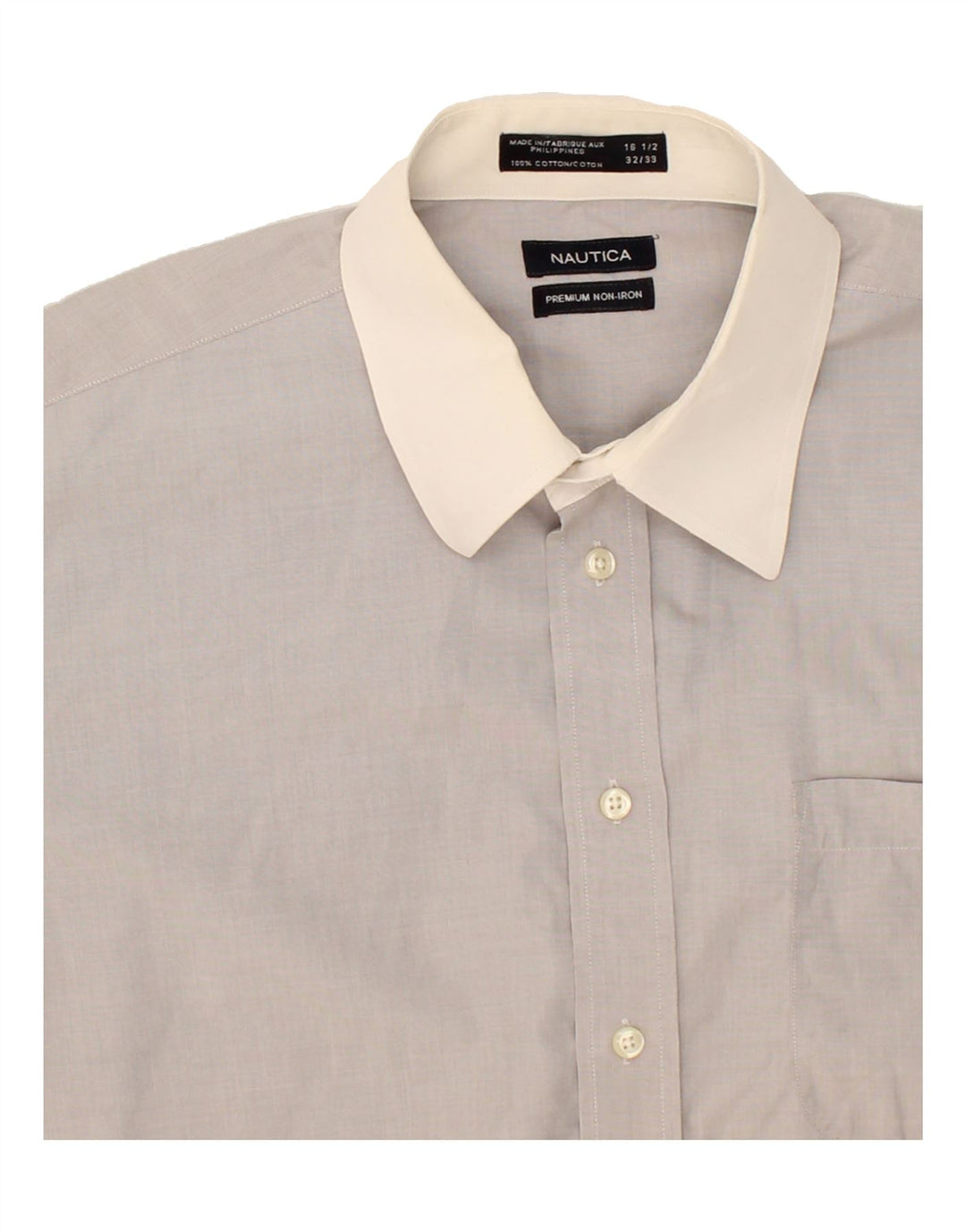 NAUTICA Mens Shirt Size 16/ 1/2 Large Grey Cotton Vintage Nautica and Second-Hand Nautica from Messina Hembry 