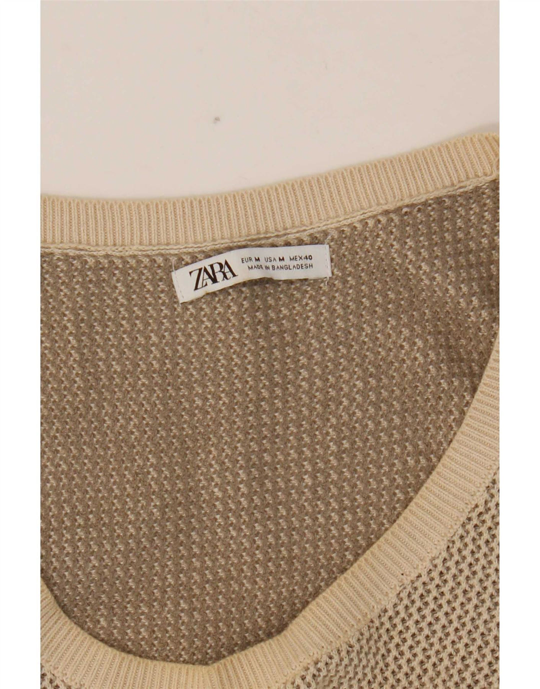 Zara Womens Crop Vest Top UK 14 Medium Beige