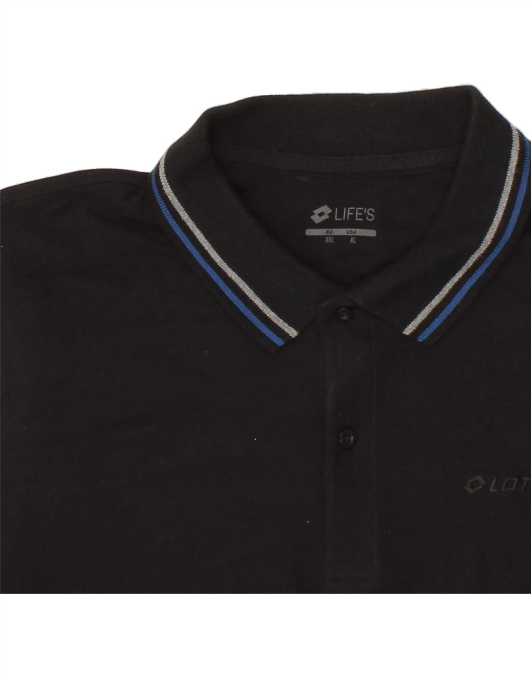 LOTTO Mens Polo Shirt 2XL Black Cotton Vintage Lotto and Second-Hand Lotto from Messina Hembry 