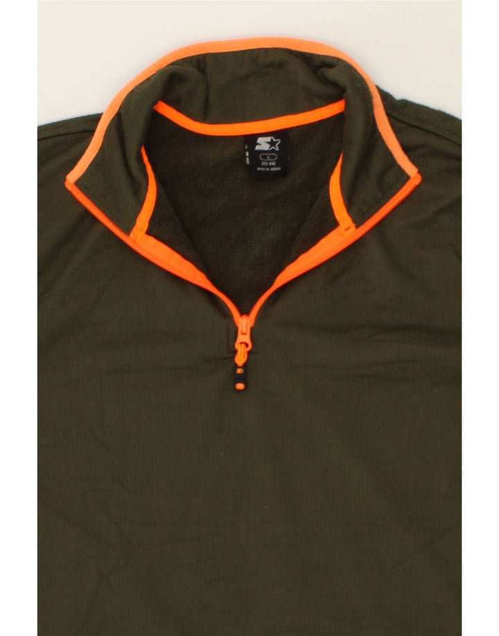 STARTER Mens Zip Neck Pullover Tracksuit Top UK 42/44 Large Green Vintage Starter and Second-Hand Starter from Messina Hembry 