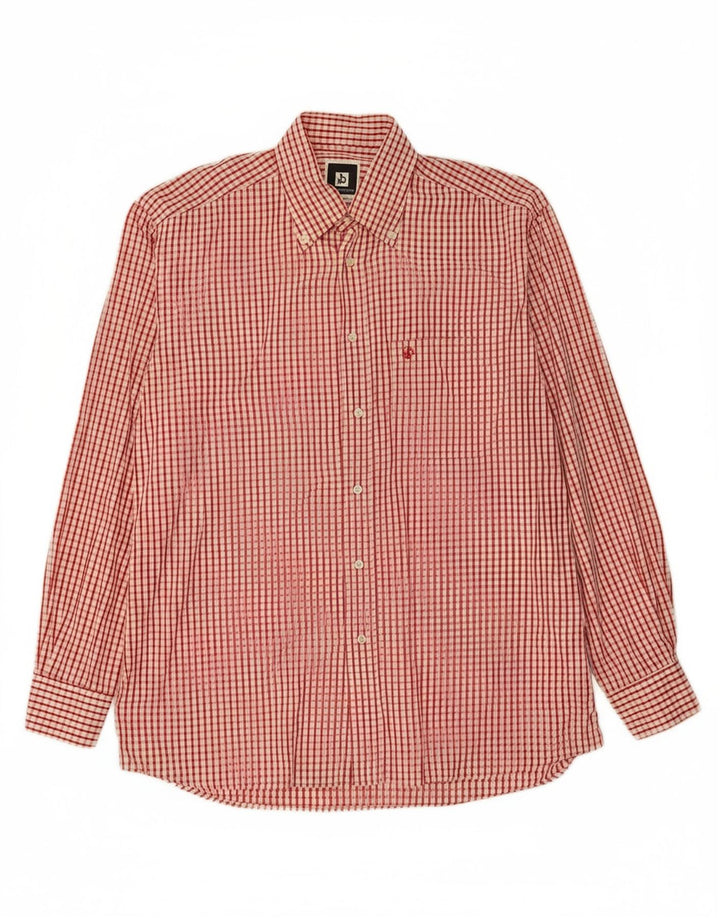 ROCCOBAROCCO Mens Shirt Size 15 1/2 40 Medium Red Check
