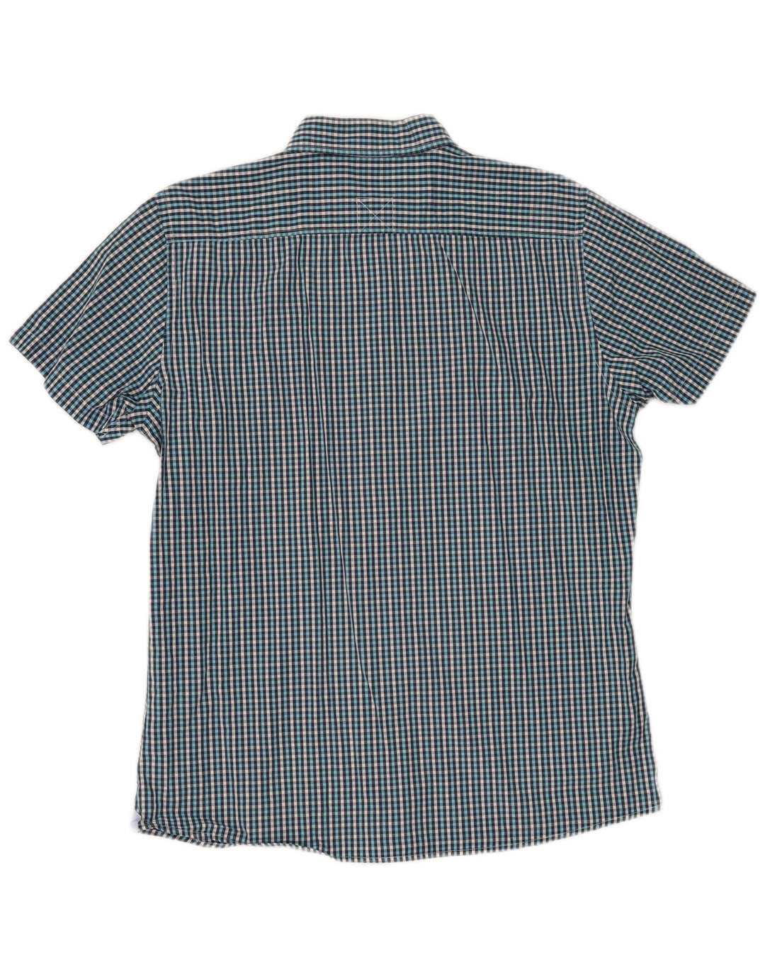 Conte of Florence Kortærmet Herreskjorte Stor Blå Gingham