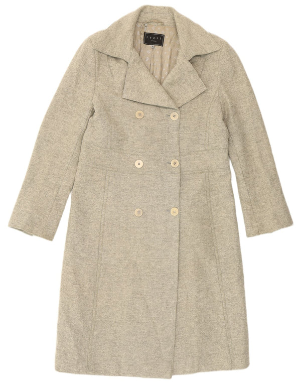 Coast Dame Dobbeltradet Frakke UK 14 Large Grey Virgin Wool