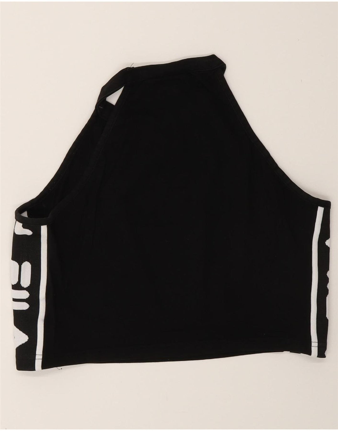 FILA Womens Crop Graphic Vest Top UK 14 Large Black