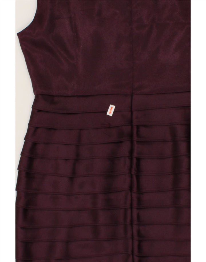 DEBUT Womens Sleeveless Bodycon Dress UK 14 Medium Burgundy Polyester Vintage Debut and Second-Hand Debut from Messina Hembry 