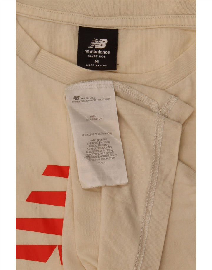 New Balance Herre grafisk T-shirt Top Medium Beige Bomuld