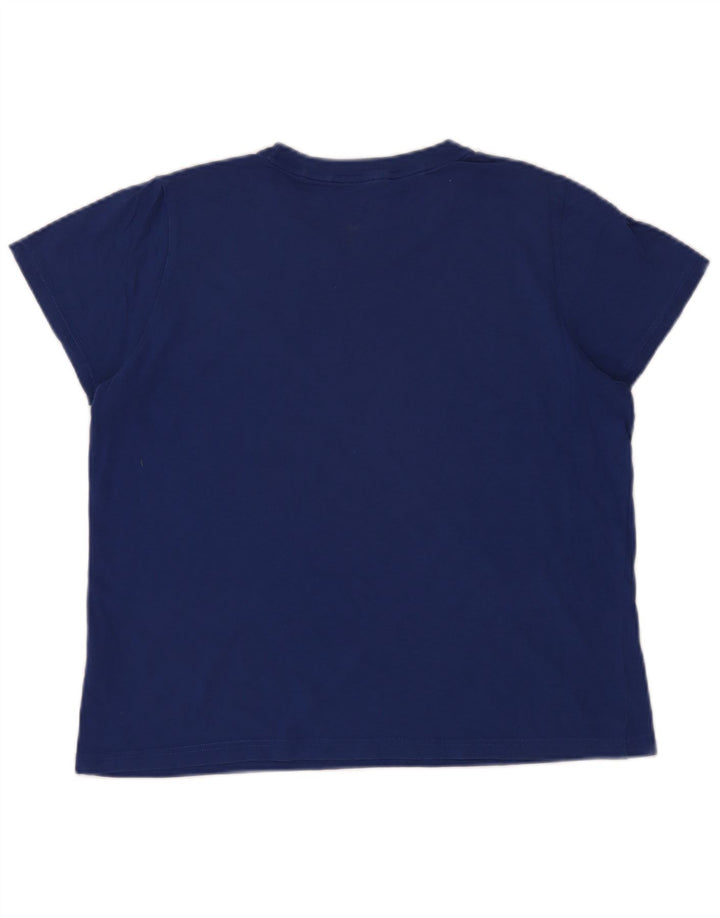 Lee Dame Oversized T-Shirt Top UK 10 Small Blue Cotton