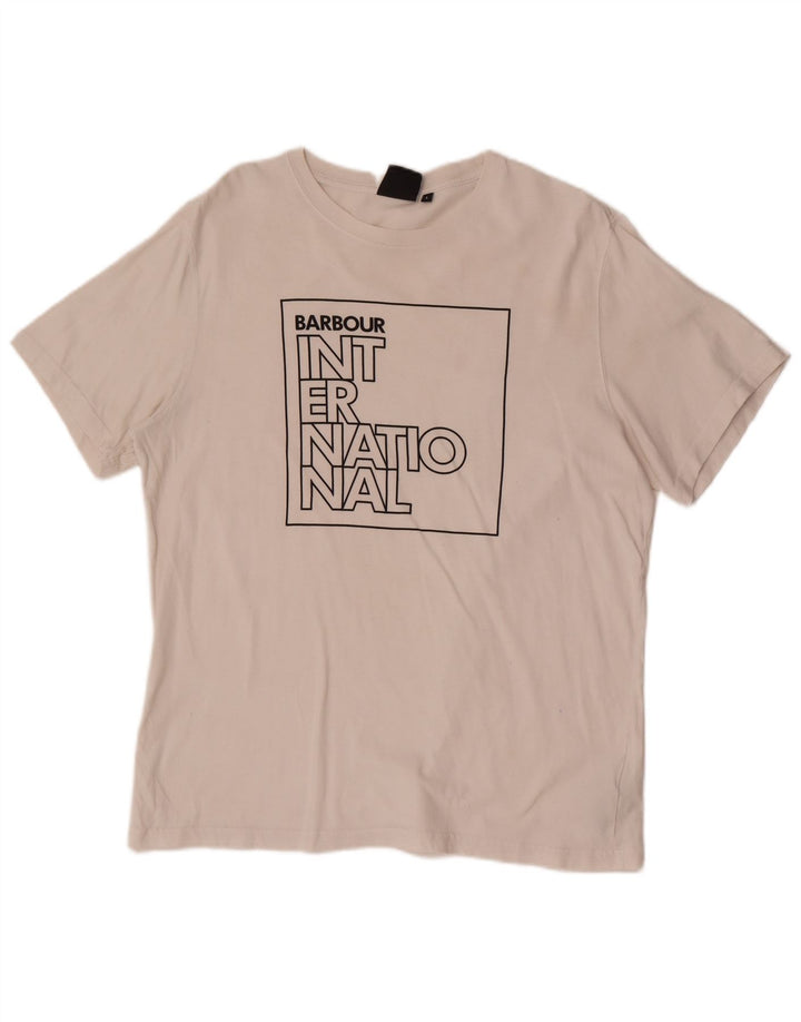 Barbour Herre Skræddersyet Fit Grafisk T-shirt Top Stor hvid bomuld