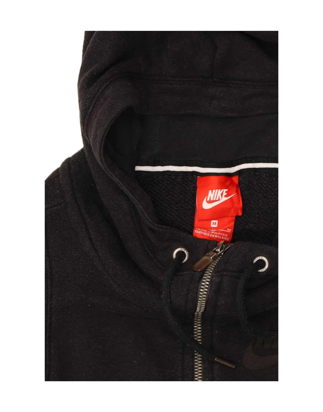 NIKE Womens Zip Hoodie Sweater UK 14 Medium Black Cotton Vintage Nike and Second-Hand Nike from Messina Hembry 