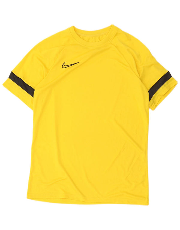 Nike Herre Dri Fit T-Shirt Top Stor Gul Colourblock