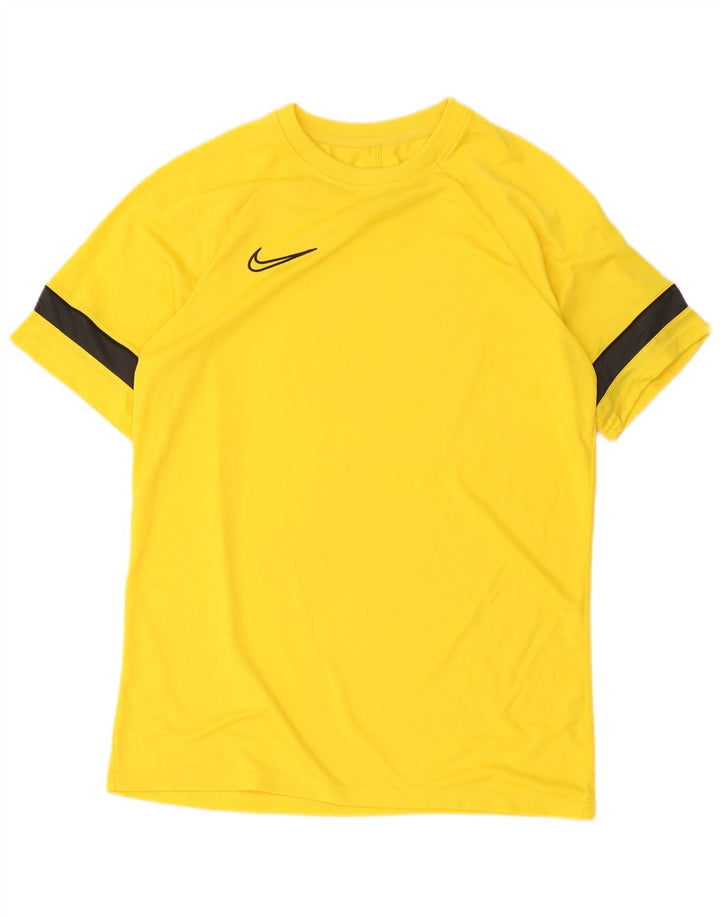 Nike Herre Dri Fit T-Shirt Top Stor Gul Colourblock