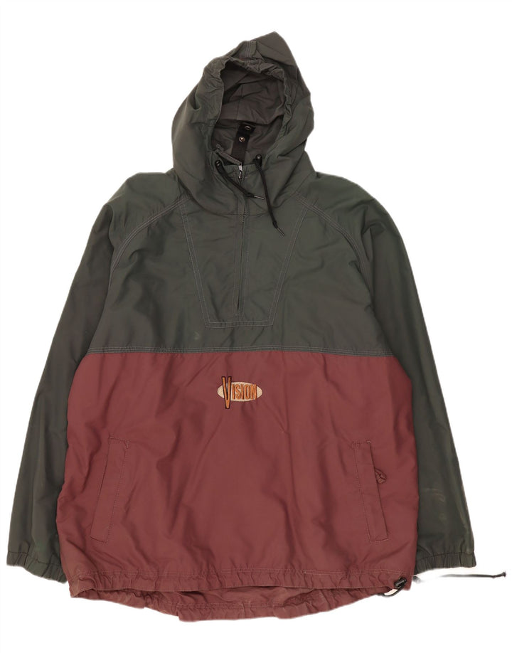 Vision Street Wear Herre Pullover Regnjakke UK 42 XL Khaki Colourblock