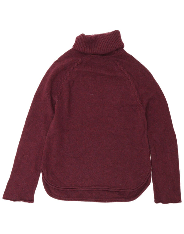 Jigsaw Dame Rullehals Jumper Sweater UK 6 XS Burgundy Wool