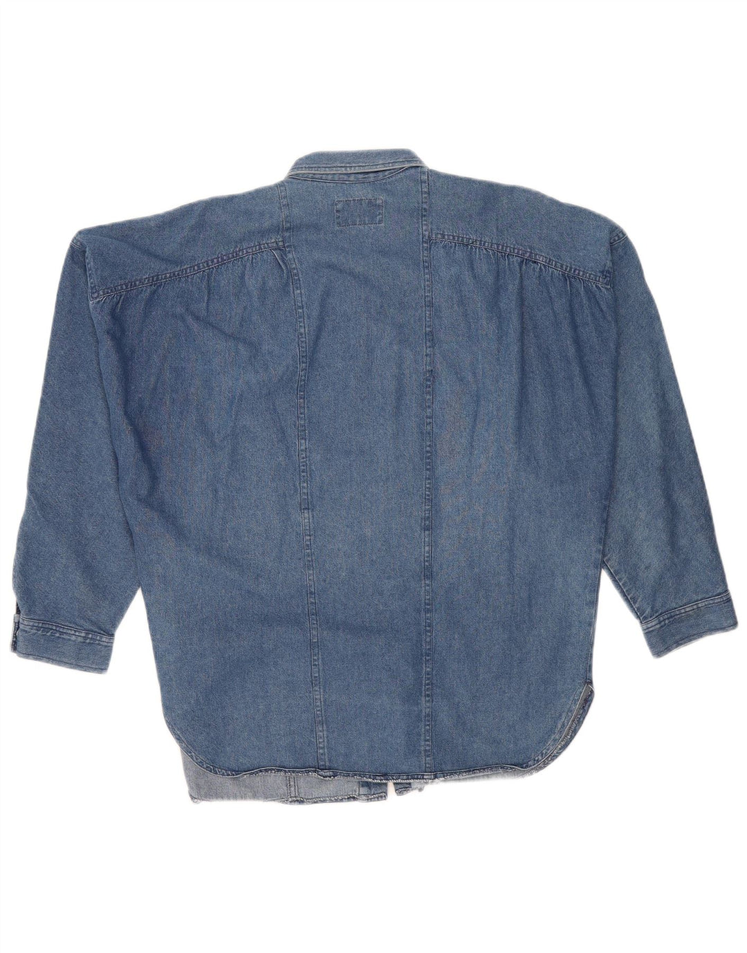 POP 84 Dame Oversized Denim Shirt UK 14 Medium Blue Cotton